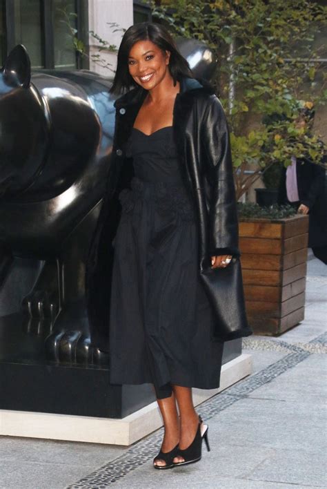 Gabrielle Union Wearing All Black Ensemble In New York 11222022