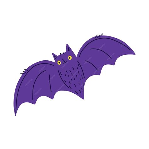 Летучая мышь. милая мультяшная летучая мышь на хэллоуин. векторная ...