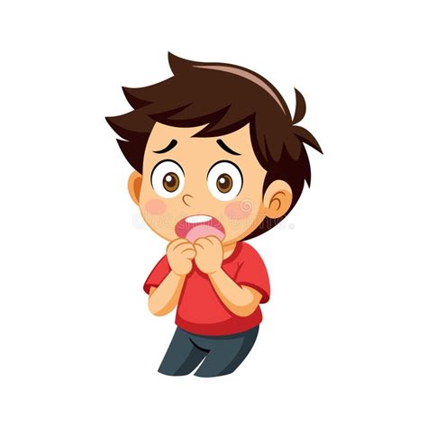 scared boy cartoon vector illustration  fear anxiety  surprise