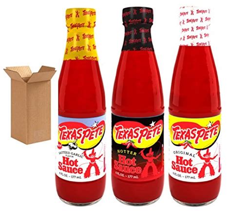 Buy Bundle Items Texas Pete Hot Sauce Sampler Hot Hotter Garlic Oz Bottles Online