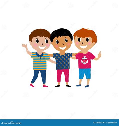 cute kids smiling cartoon isolated  white background