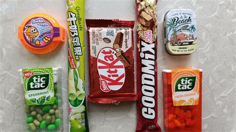 Unpacking Asmr Sweets Tik Tak Kitkat Godmix Marmalade Stick Buble