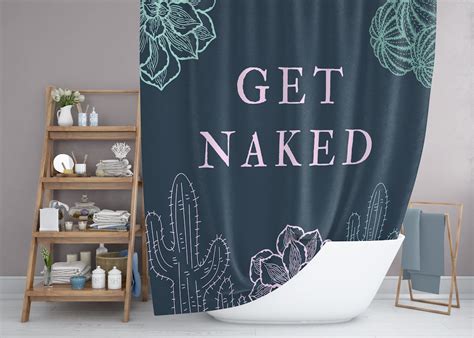 Get Naked Shower Curtain Funny Shower Curtain Western Etsy
