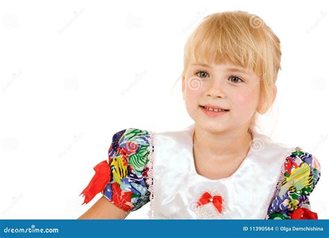 Verticale De Petite Fille Blonde Photo Stock Image Du Jeune Amusement