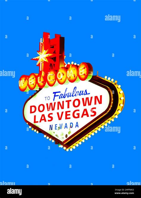 The downtown Las Vegas sign at night Stock Photo - Alamy