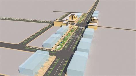 一个城区的普通街道道路su模型基础设施建筑模型3d模型下载3d模型网maya模型免费下载摩尔网