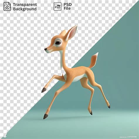 Premium Psd Transparent Background D Cartoon Impala Leaping In The