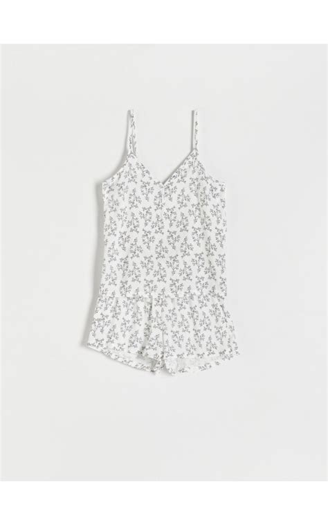 Ensemble de pyjama deux pièces en viscose Couleur nude RESERVED 7371V 02X