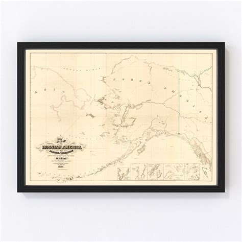 Vintage Map Of Alaska 1867 By Teds Vintage Art