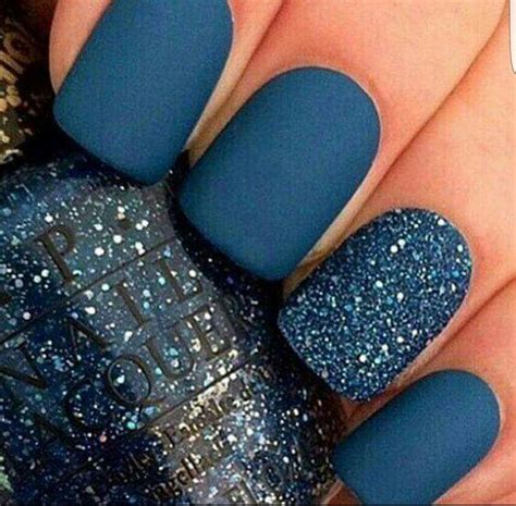 Blue Mat Gel Nails Nails Matte Nails Design