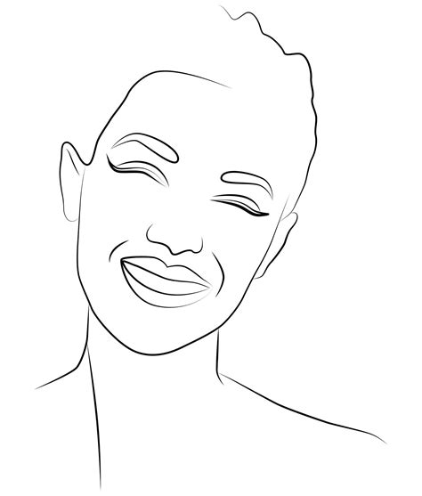 Premium Vector | Portrait by line Drawing of a woman Artistic drawing ...