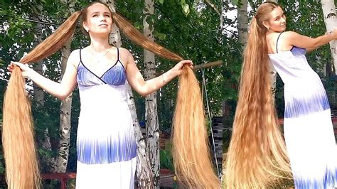 RealRapunzels Super Long Blonde Hair In The Backyard Preview YouTube