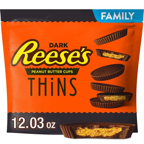 Reeses Thins Dark Chocolate Peanut Butter Cups Individually Wrapped