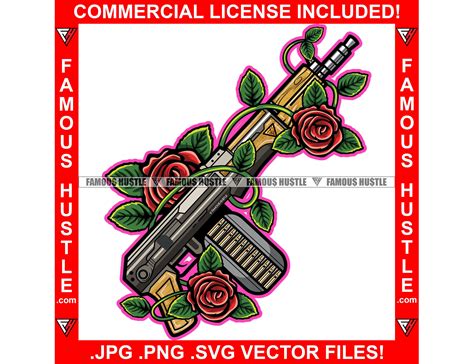 Machine Gun Roses Flowers Gangster Mafia Boss Statue Hip Hop Rap Rapper