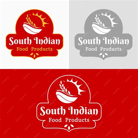 South indian food product logo with sun and wheat concept | Premium Vector