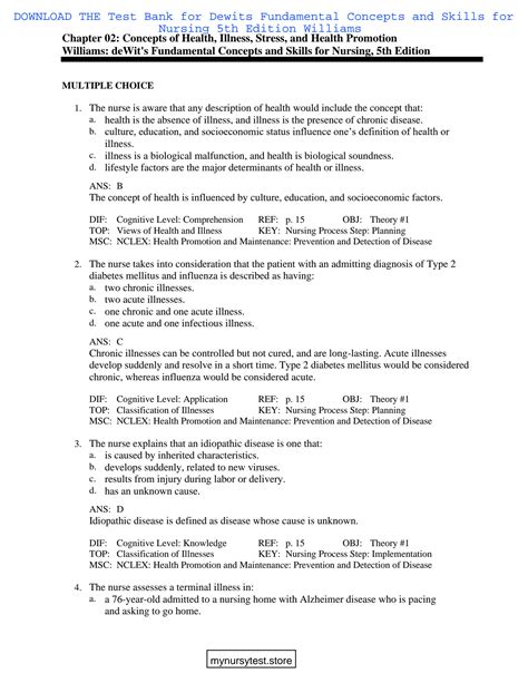 Solution Test Bank For Dewits Fundamental Concepts And Skills For