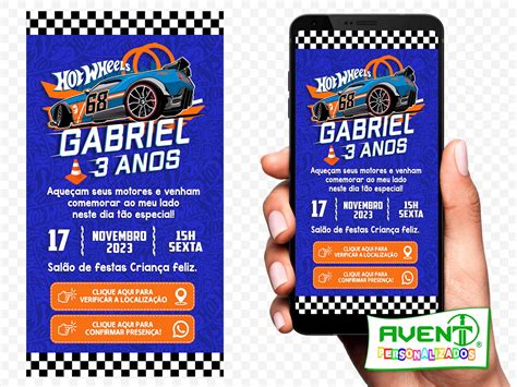 Convite Digital Interativo Hot Wheels Elo Produtos Especiais