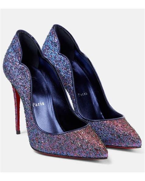 Christian Louboutin Hot Chick Lurex Pumps In Blue Lyst