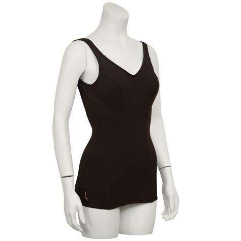 1960's Jantzen Brown One-Piece Polyester Bathingsuit For Sale at