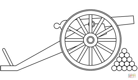 Civil War Cannon coloring page | Free Printable Coloring Pages