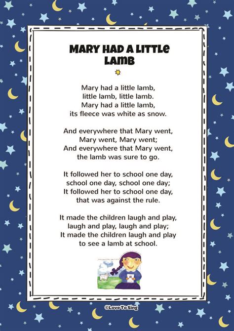 Mary Had a Little Lamb Rhyme | FREE Kids Videos & Activities | Nursery ...