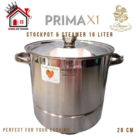 Jual Bima Prima X Stockpot W Steamer Stainless Steel Cm Kukusan