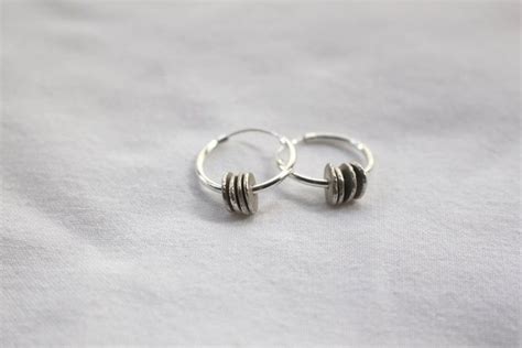 Silver Creole Hoop Earrings With Hand Forged Unique Recycled Sterling