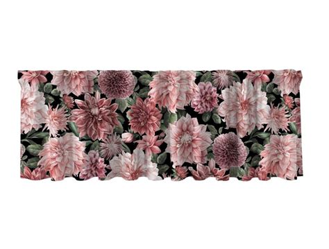 Gardinkappa Flowers Blommönster Dahlia Med Multiband Svartrosa Trendhuset