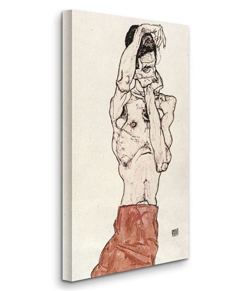 Egon Schiele Self Portrait Male Nude With Red Cloth Etsy