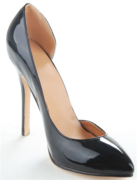 Hot Black Patent Leather Stiletto High Heel Pointed Toe Shoes Milanoo