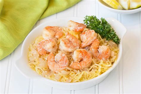 Healthy Spaghetti Squash Shrimp Scampi Recipe | Hungry Girl