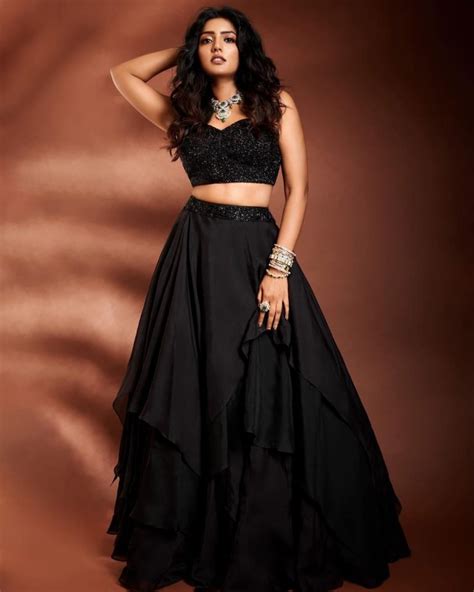 Eesha Rebba S Classy And Stylish Look In A Black Lehenga