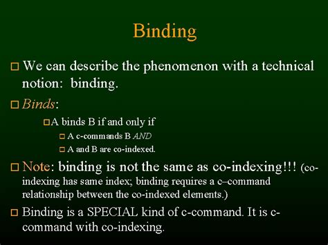 binding theory describing relationships  nouns binding theory