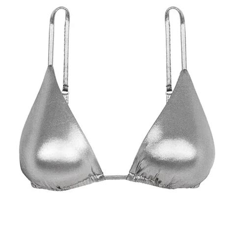 Vix Swim Nwt Vix By Paula Hermanny Mirror Triangle Bikini Top Silver Size L Poshmark