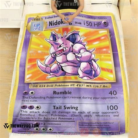 HOT Pokemon Nidoking Evolutions Fleece Blanket Express Your Unique