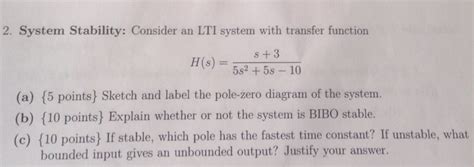 Solved Consider An LTI System With Transfer Function H S Chegg