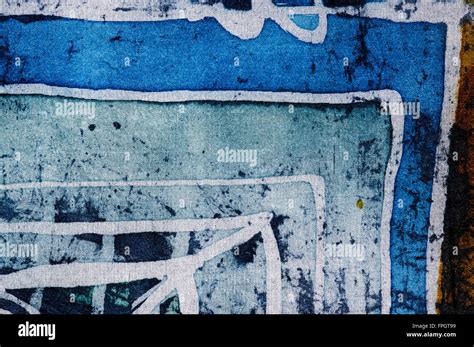 Geometry Hot Batik Background Texture Handmade On Silk Abstract Surrealism Art Stock Photo