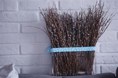 Premium Photo Pussy Willow Willow Branches Bloom Spring Concept Easter Holiday Background