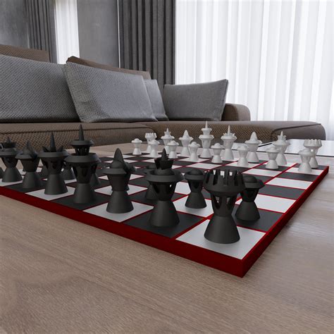 Chess Set Modern, 3D STL File for Chess Pieces, Chess Model, Digital Download, 3D Printer Chess ...