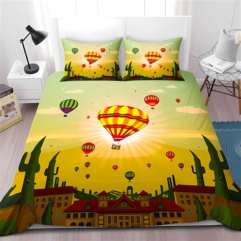 Piece Hot Air Duvet Cover Set Whimsical Adventure Design For A