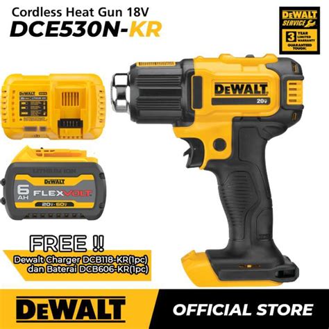 Promo Dewalt Cordless Hot Gun Pemanas Baterai V Xr Dce N Unit Only Full Set Ah