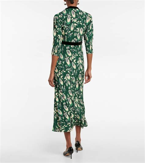 Rixo Petra Printed Crêpe Midi Dress Rixo