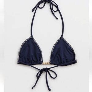 Aerie Swim Nwt Aerie Shine Pique String Triangle Bikini Top Poshmark