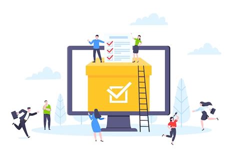 Premium Vector Online Voting Concept Flat Style Design Vector