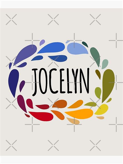 "Jocelyn Name Cute Colorful Gift Named Jocelyn" Poster for Sale by
