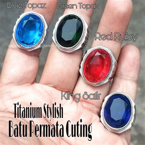 Jual CINCIN BATU PERMATA TITANIUM CUTING AL VARIANT ALA THANOS BIG SIZE