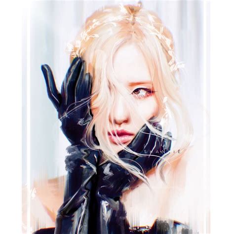 rose  ysl fanart blond kpop blackpink illustration drawing ipad art