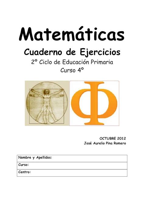 PDF Cuaderno de Ejercicios Matemáticas 4º Educación Primaria 2º