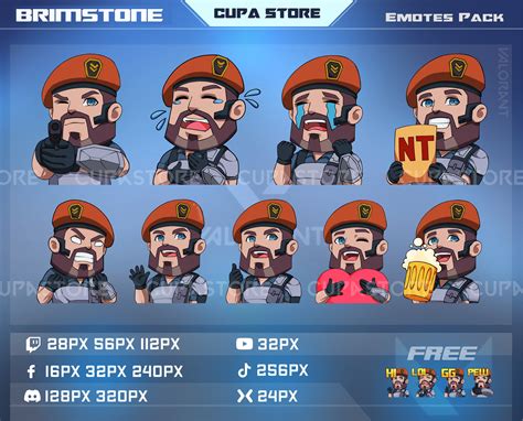 Brimstone Valorant Emotes Brimstone Emotes Twitch Emotes Discord