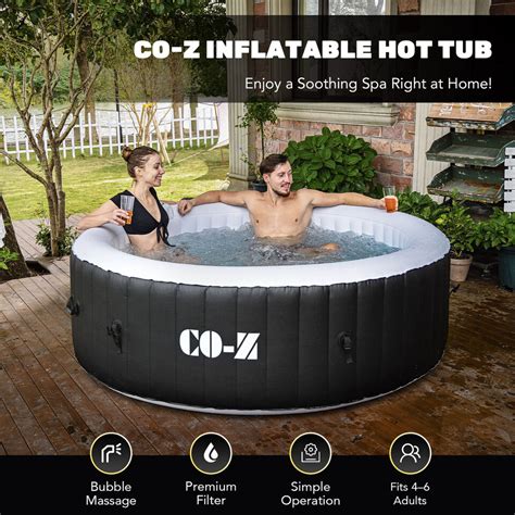Co Z Portable Inflatable Hot Tub Spa Air Jet W Pump And Cover To Person Ebay